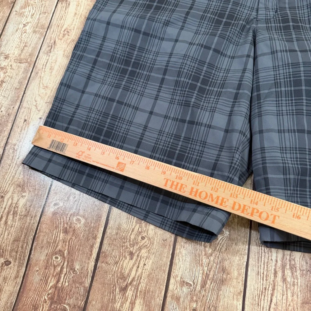 Nike Tour Performance Golf Shorts Mens 40 Gray Plaid Dri Fit Activewear